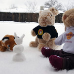 Mr. Rabbit & pals playing in the snow