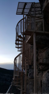 Stairs leading to Sandia Cave