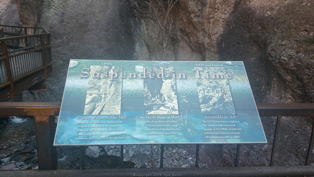 Sign with information about the history of The Catwalk.