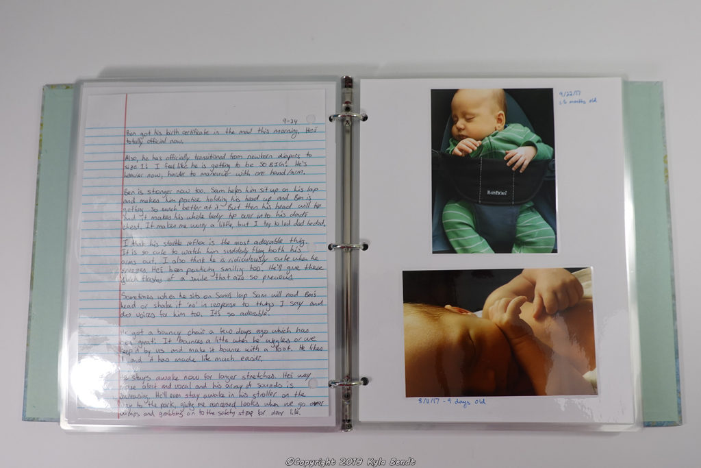 laminated baby book pages