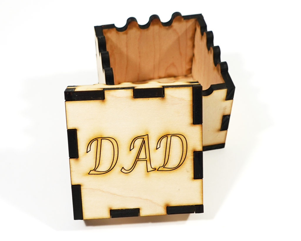 Father's day gift- DIY box with 'DAD' laser inscribed on the top